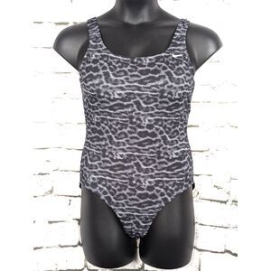 NIKE Gray Animal Print One-Piece Swimsuit Beach Resort Cruise Summer Size Large